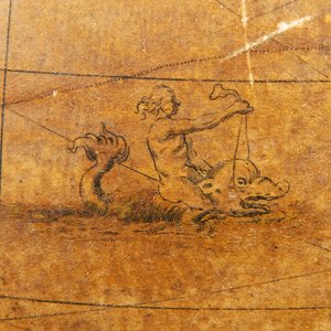 Globe terrestre anglais ancien, vers 1673