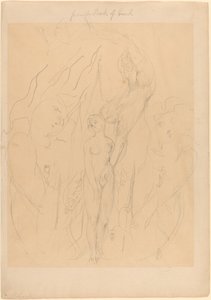 Un ange enseignant à une fille des hommes les secrets du péché - William Blake