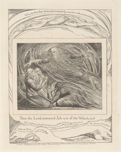 Livre de Job, Planche 13, Le Seigneur répondant à Job depuis le tourbillon - William Blake