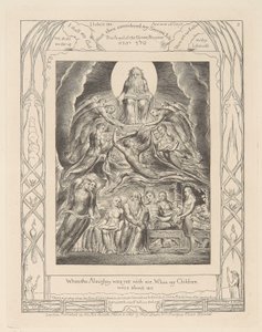 Le Livre de Job, Planche 2, Satan devant le trône de Dieu