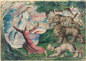 Dante fuyant les trois bêtes