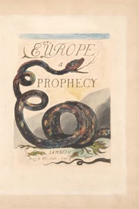 Europe. Une Prophétie, Planche 2, Page de Titre