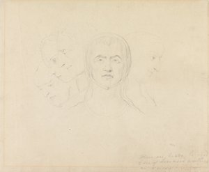 Cinq têtes visionnaires de femmes - William Blake