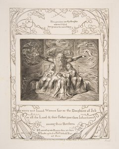 Job et ses filles, des Illustrations du Livre de Job, 1825-26