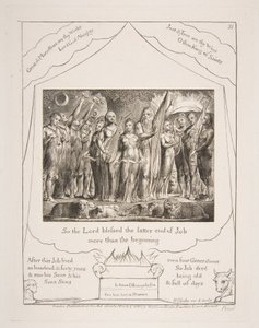 Job et sa femme restaurés à la prospérité, des Illustrations du Livre de Job - William Blake