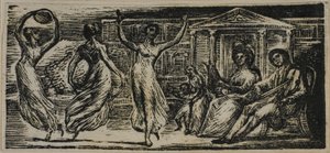 Menalcas regardant les femmes danser, des Pastorales de Virgile - William Blake