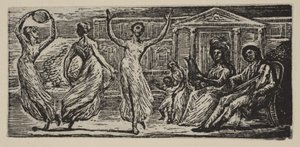 Ménalque regardant les femmes danser, des Pastorales de Virgile de Thornton, 1821