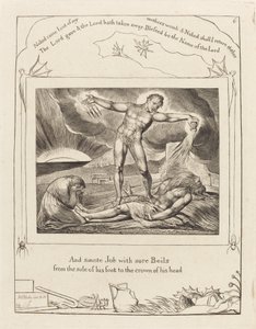 Satan frappant Job avec des ulcères - William Blake