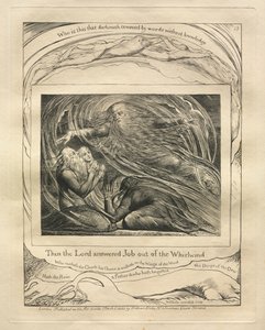 Le Livre de Job : Pl. 13, Alors le Seigneur répondit à Job du milieu de la Tempête - William Blake
