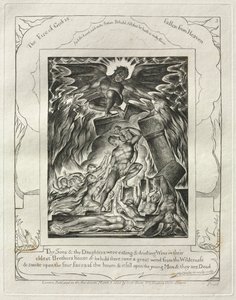 Le Livre de Job : Pl. 3, Tes fils et tes filles mangeaient et buvaient du vin..., 1825 - William Blake