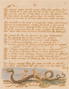 Le Livre de Thel, Planche 8, "IV. / Les portes éternelles..." - William Blake