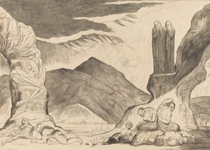 Le Cercle des Falsificateurs : Dante et Virgile se Couvrant le Nez à cause de la Puanteur, 1827