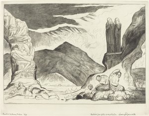Le Cercle des Falsificateurs; Dante et Virgile se Bouchant le Nez à cause de la Puanteur
