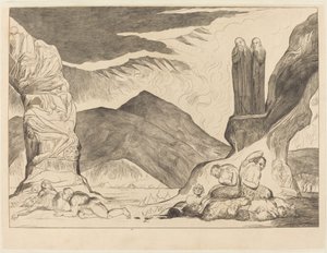 Le Cercle des Falsificateurs; Dante et Virgile se Bouchant le Nez à cause de la Puanteur