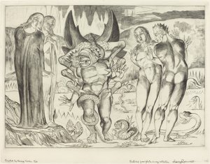 Le Cercle des Voleurs; Agnolo Brunelleschi Attaqué par un Serpent à Six Pattes - William Blake