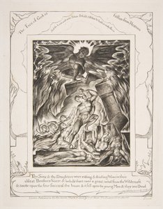 La Destruction des fils de Job, des Illustrations du Livre de Job - William Blake