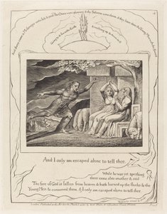 Les messagers annoncent à Job ses malheurs, 1825 - William Blake