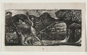 Les Pastorales de Virgile, Églogue I : Le berger chasse un loup, 1821 - William Blake