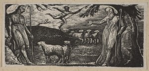 Thenot réprimande Colinet, Lightfoot en arrière-plan, de Pastorales de Thornton o..., 1821
