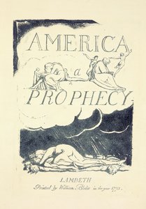 Page de titre de "America, A Prophesy", milieu des années 1790