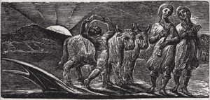 Avec des chansons, les joyeux laboureurs reviennent de la charrue, illustration de 