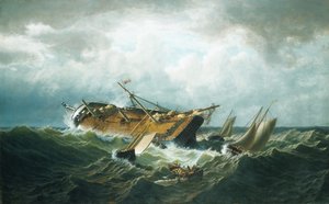 Naufrage au large de Nantucket après une tempête, vers 1860-61