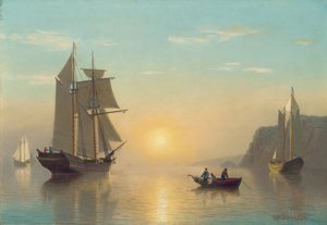 Calme au coucher du soleil dans la baie de Fundy, vers 1860
