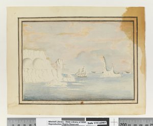 Opp. p. 150. `Îles de glace à travers lesquelles le Sirius a navigué le 14 décembre 1788 au large du Cap Horn