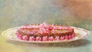 Gâteau au café avec crème de framboise