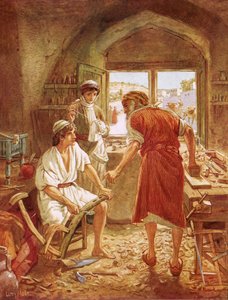 Christ travaillant avec Joseph comme charpentier