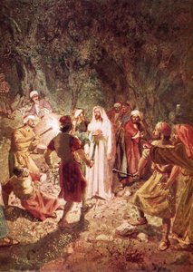 Judas trahissant Jésus par un baiser, dans le jardin de Gethsémani