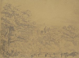Recto : Paysage rural avec monastère - William Brockedon