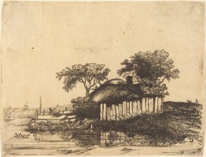 Cottage avec palissade blanche