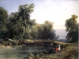 Enfants pêchant à la ligne