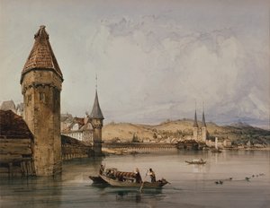 Ville de Lucerne, sur le lac des Quatre Cantons - William Callow