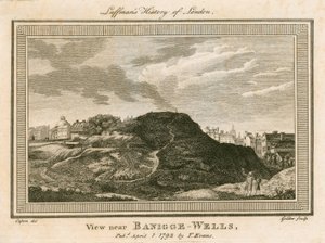 Vue de Bagnigge Wells, près de Battle Bridge, Islington, Londres - William Capon