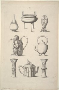 Conceptions pour la vaisselle, Planche XV des Conceptions de bâtiments chinois, meubles, vêtements, machines et ustensiles. - William Chambers
