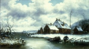Scène de neige en hiver - William Charles Anthony Frerichs