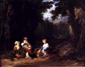 Jeunes enfants cueillant du houblon, vers 1835