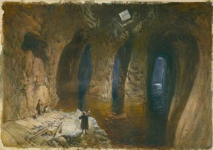 Bahr el Khabeer ou la Grande Mer, citerne taillée dans la roche sous le site du Temple de Salomon, 1870