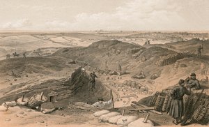 Fossé du Malakoff, Batterie Gervais, et arrière du Redan - William Crimea Simpson