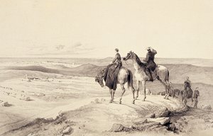 Florence Nightingale et M. Bracebridge sur la colline de Cathcart surplombant Sébastopol - William Crimea Simpson