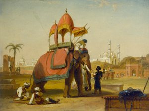 Un éléphant caparaçonné - Scène près de Delhi (Une scène dans les Indes orientales), 1832