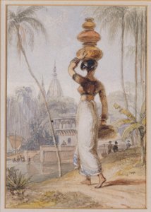 Une femme hindoue portant un pot à eau