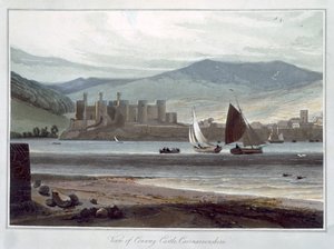 Vue du château de Conway, Caernarvonshire, Pays de Galles, 1814-1825 - William Daniell