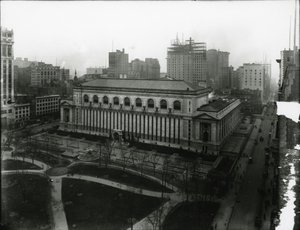 Bibliothèque publique de New York et Bryant Park, c.1910-21 - William Davis Hassler