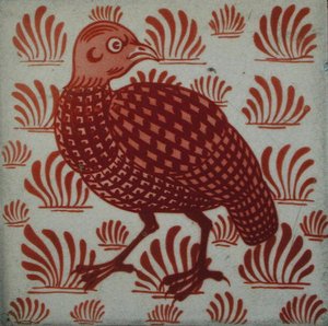Carreau avec motif de perdrix