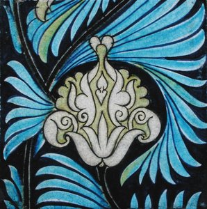 Carreau avec motif floral de style persan