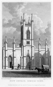 Nouvelle église, Somers Town, Camden, Londres, 1827