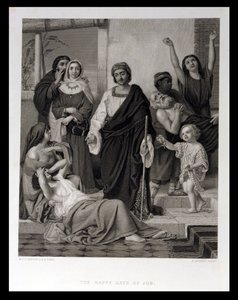 Les jours heureux de Job, gravé par H. Bourne - William Dobson